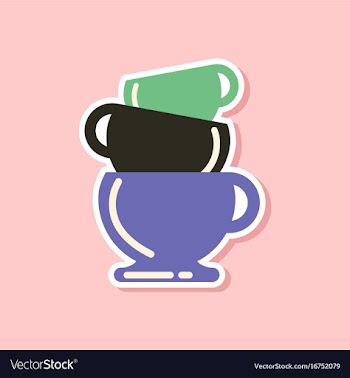 Paper sticker on stylish background coffee three vector image