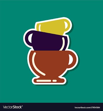 Paper sticker on stylish background coffee three vector image