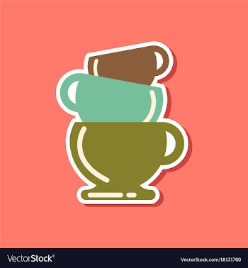 Paper sticker on stylish background coffee three vector image