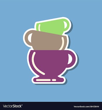 Paper sticker on stylish background coffee three vector image