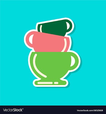 Paper sticker on stylish background coffee three vector image