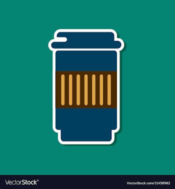 Paper sticker on stylish background coffee to go vector image