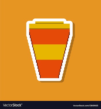 Paper sticker on stylish background coffee to go vector image