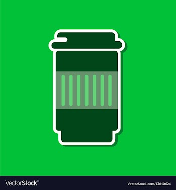 Paper sticker on stylish background coffee to go vector image