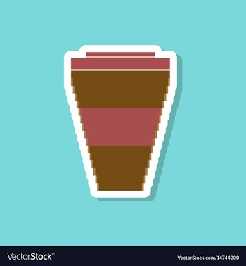 Paper sticker on stylish background coffee to go vector image