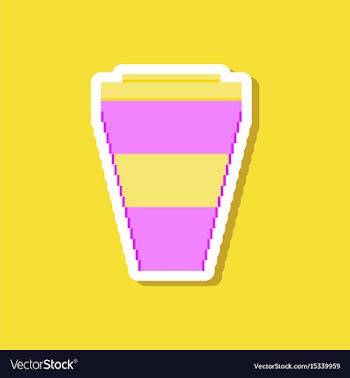 Paper sticker on stylish background coffee to go vector image
