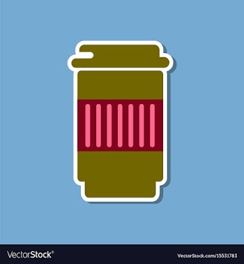 Paper sticker on stylish background coffee to go vector image