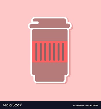 Paper sticker on stylish background coffee to go vector image