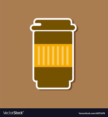 Paper sticker on stylish background coffee to go vector image