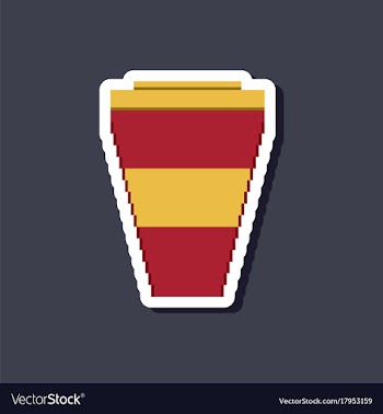 Paper sticker on stylish background coffee to go vector image