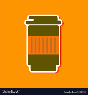 Paper sticker on stylish background coffee to go vector image