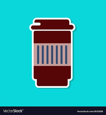 Paper sticker on stylish background coffee to go vector image