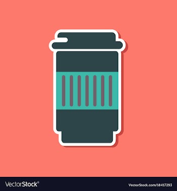 Paper sticker on stylish background coffee to go vector image