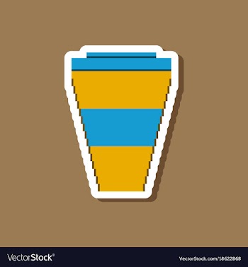 Paper sticker on stylish background coffee to go vector image