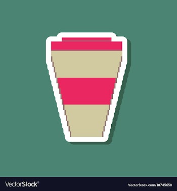 Paper sticker on stylish background coffee to go vector image