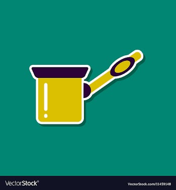 Paper sticker on stylish background coffee turk vector image