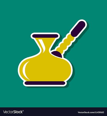 Paper sticker on stylish background coffee turk vector image