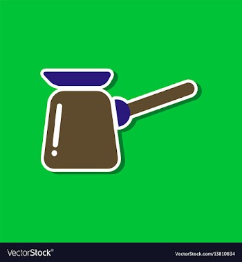 Paper sticker on stylish background coffee turk vector image