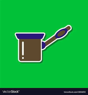 Paper sticker on stylish background coffee turk vector image