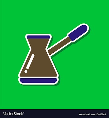 Paper sticker on stylish background coffee turk vector image