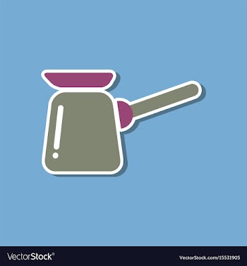 Paper sticker on stylish background coffee turk vector image