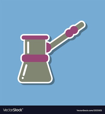 Paper sticker on stylish background coffee turk vector image