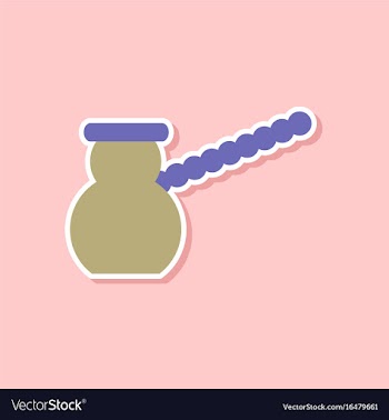 Paper sticker on stylish background coffee turk vector image