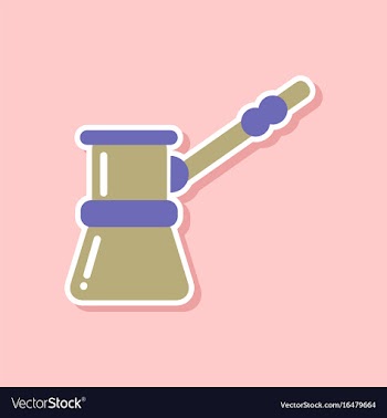 Paper sticker on stylish background coffee turk vector image