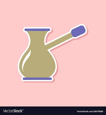 Paper sticker on stylish background coffee turk vector image
