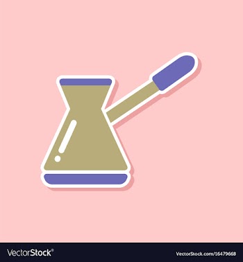 Paper sticker on stylish background coffee turk vector image