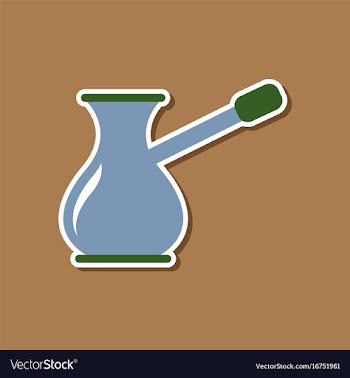 Paper sticker on stylish background coffee turk vector image