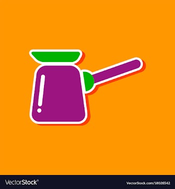 Paper sticker on stylish background coffee turk vector image