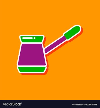 Paper sticker on stylish background coffee turk vector image