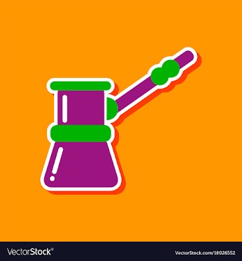 Paper sticker on stylish background coffee turk vector image