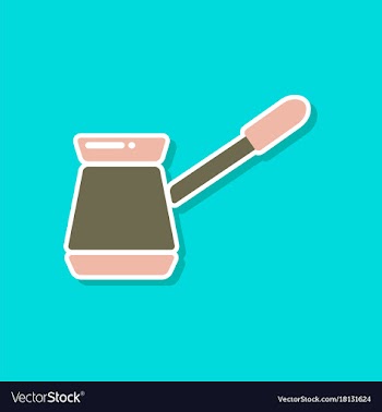 Paper sticker on stylish background coffee turk vector image