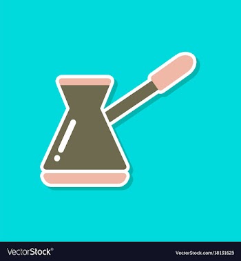 Paper sticker on stylish background coffee turk vector image