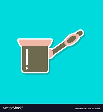 Paper sticker on stylish background coffee turk vector image