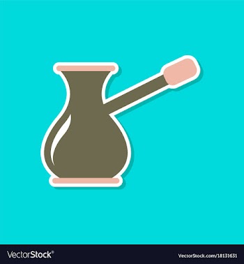 Paper sticker on stylish background coffee turk vector image
