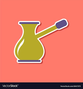 Paper sticker on stylish background coffee turk vector image