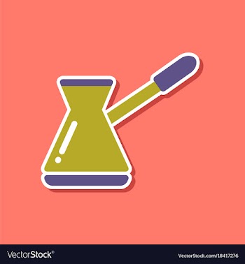 Paper sticker on stylish background coffee turk vector image