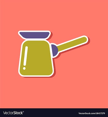 Paper sticker on stylish background coffee turk vector image
