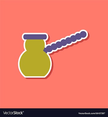 Paper sticker on stylish background coffee turk vector image