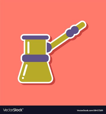 Paper sticker on stylish background coffee turk vector image