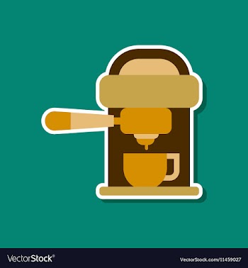 Paper sticker on stylish background coffee vector image