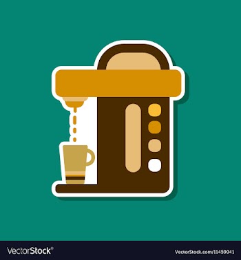 Paper sticker on stylish background coffee vector image