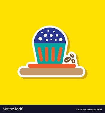 Paper sticker on stylish background coffee vector image