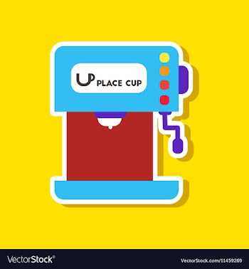 Paper sticker on stylish background coffee vector image