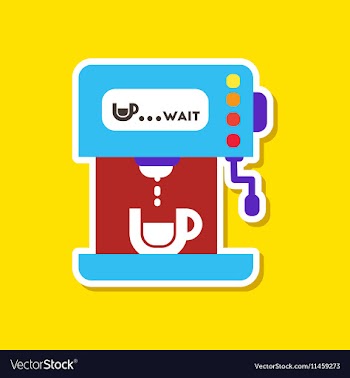 Paper sticker on stylish background coffee vector image
