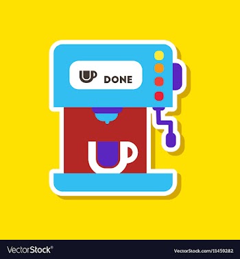 Paper sticker on stylish background coffee vector image