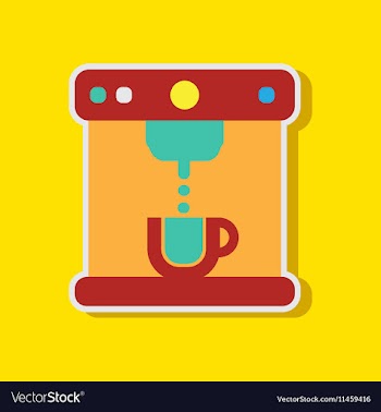 Paper sticker on stylish background coffee vector image